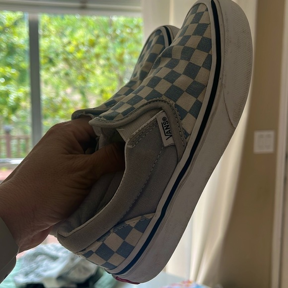 Vans size 13 in a very pretty checkered blue and white color. - Picture 1 of 4